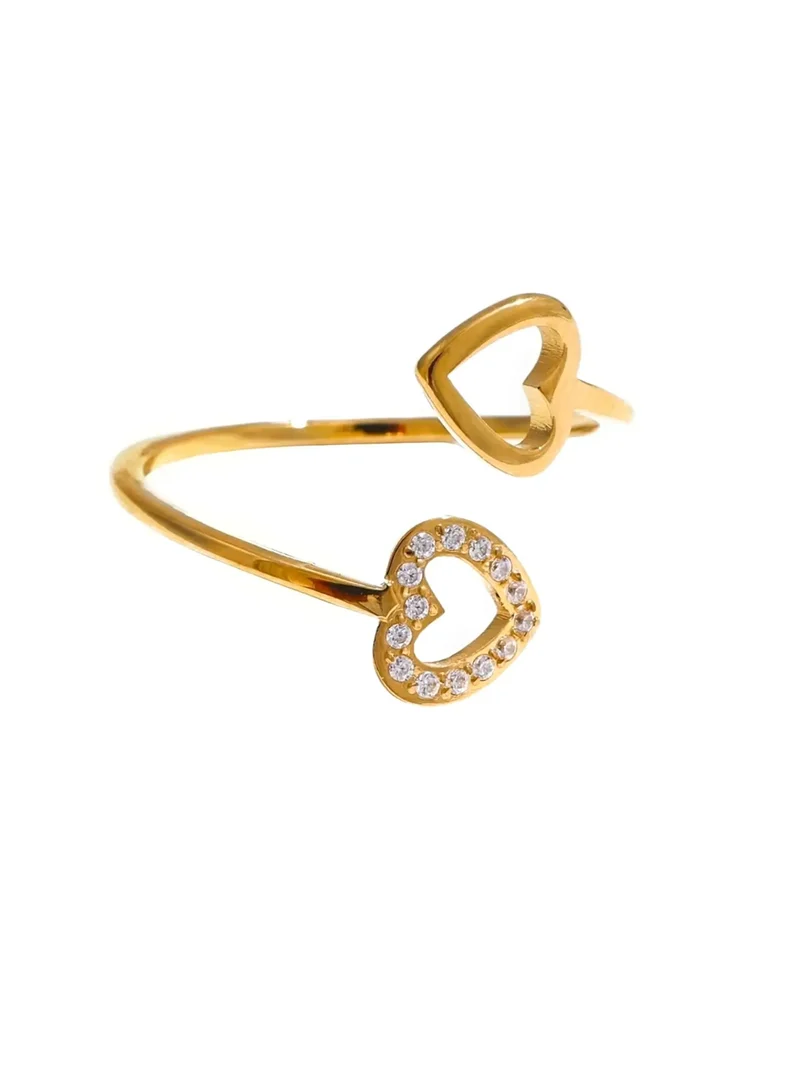 Sparkle Twin Heart Ring