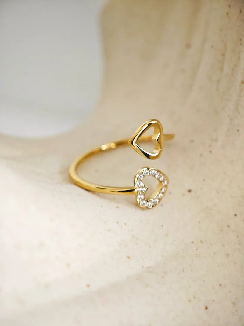 Sparkle Twin Heart Ring