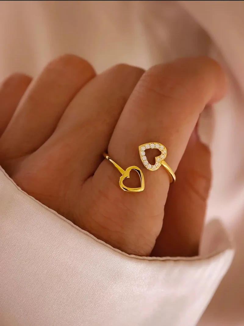 Sparkle Twin Heart Ring