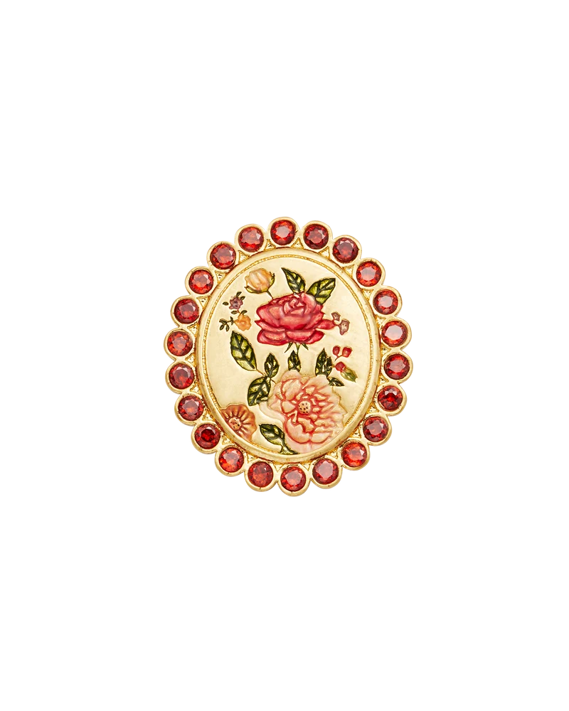 Eve Floral Brooch in Gold