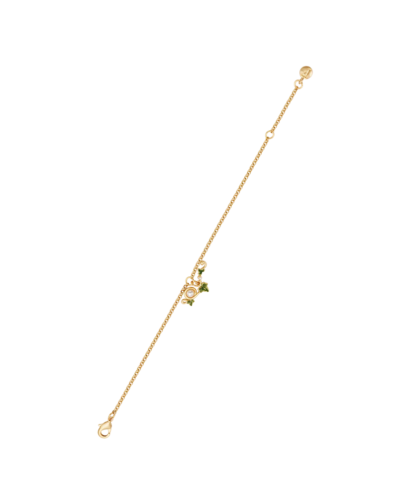 Ivy & Pearl T-Bar Bracelet in Gold