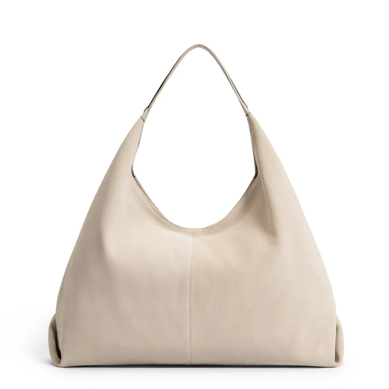 Isabel Bernard Honoré Grace cremefarbene Wildleder-Schultertasche IB25093-170