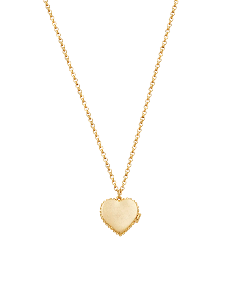 Gold Jasmine Heart Locket Necklace