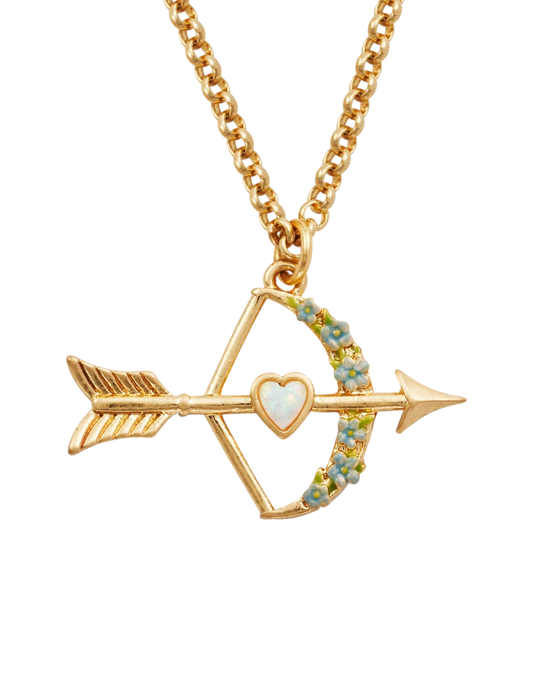 Gold Cupids Bow & Arrow Necklace