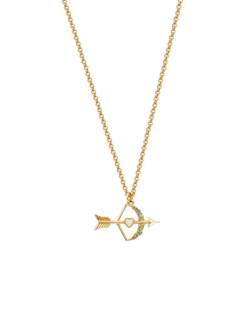 Gold Cupids Bow & Arrow Necklace