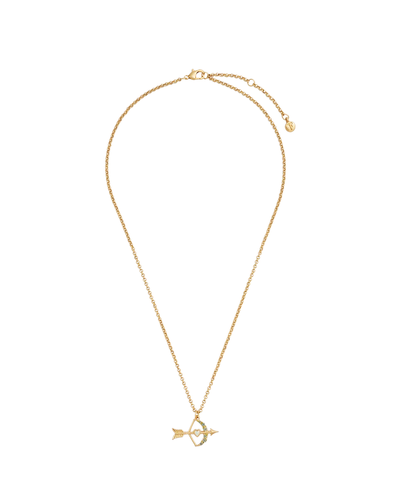 Gold Cupids Bow & Arrow Necklace
