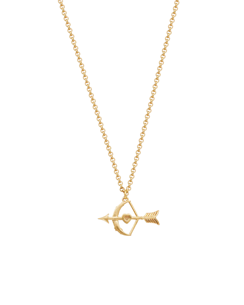 Gold Cupids Bow & Arrow Necklace