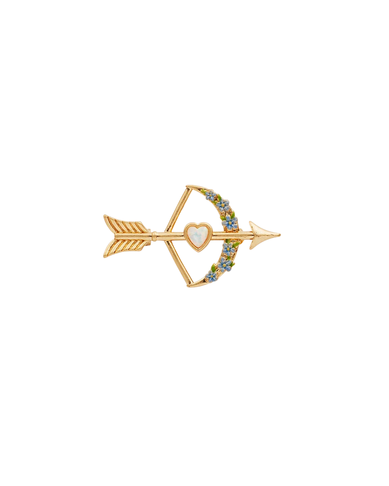 Gold Cupids Bow & Arrow Brooch