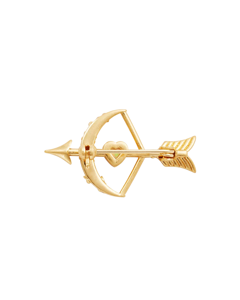 Gold Cupids Bow & Arrow Brooch