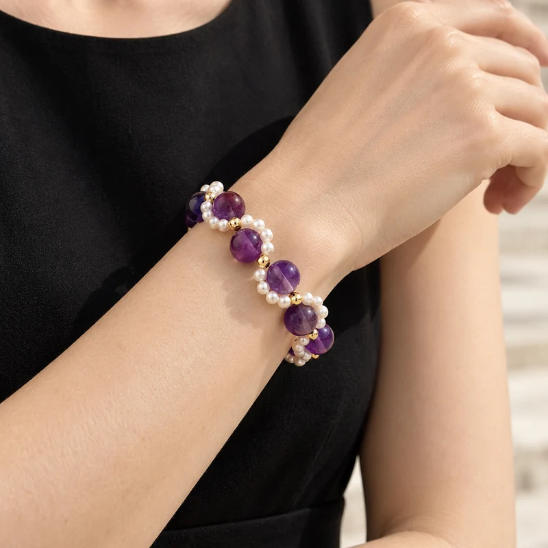 L'Allure | Amethyst-Perlenarmband