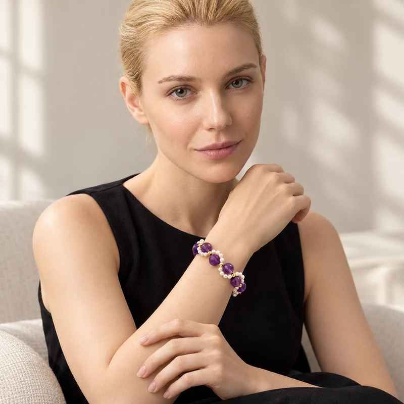 L'Allure | Amethyst-Perlenarmband
