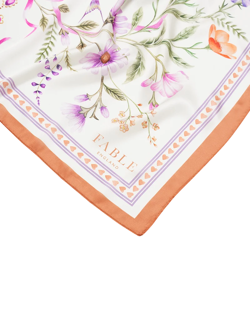 Penelope Square Scarf in Ivory