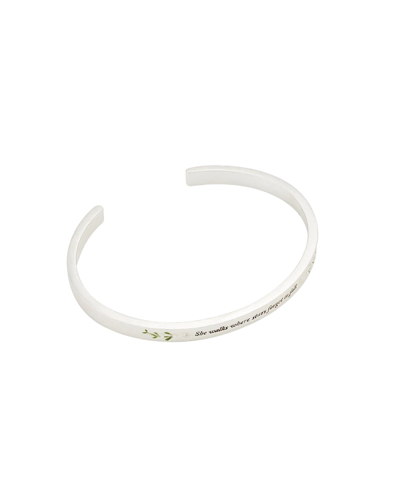 Niva Mistletoe Pearl Bangle in Silver