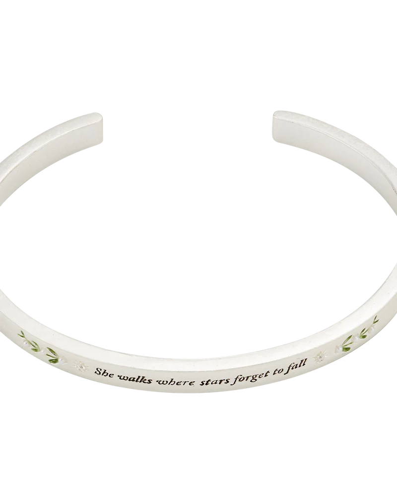 Niva Mistletoe Pearl Bangle in Silver