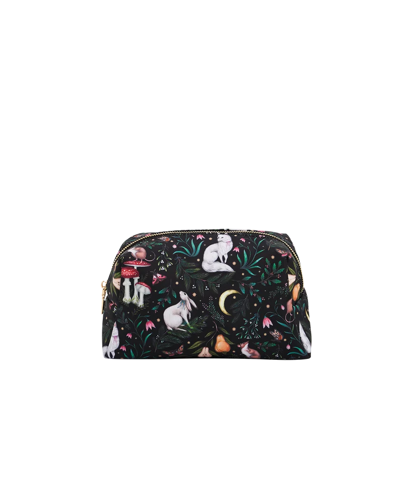 Niva Print Cosmetic Pouch in Green
