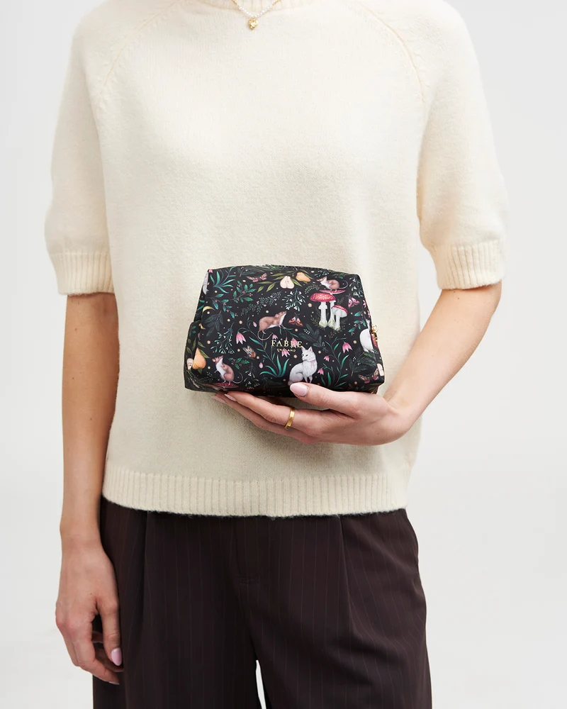 Niva Print Cosmetic Pouch in Green