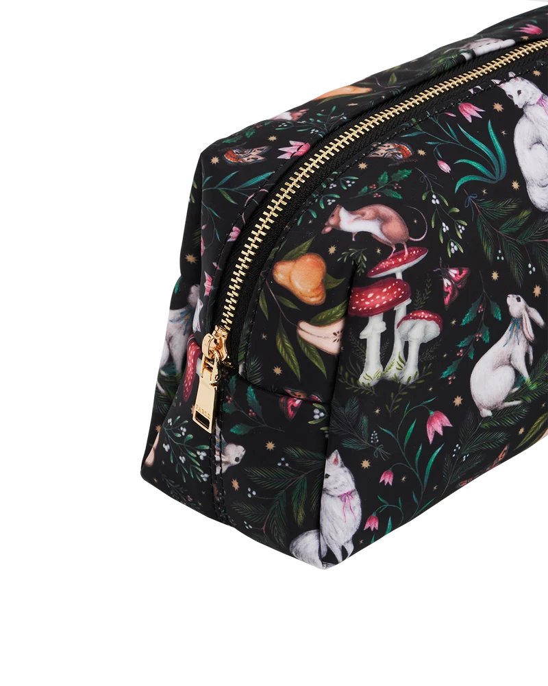 Niva Print Cosmetic Pouch in Green
