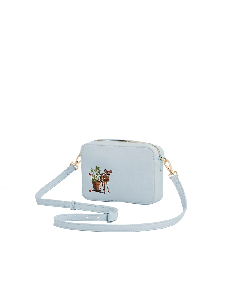 Charlotte Strawberry & Fawn Blue Embroidered Camera Bag
