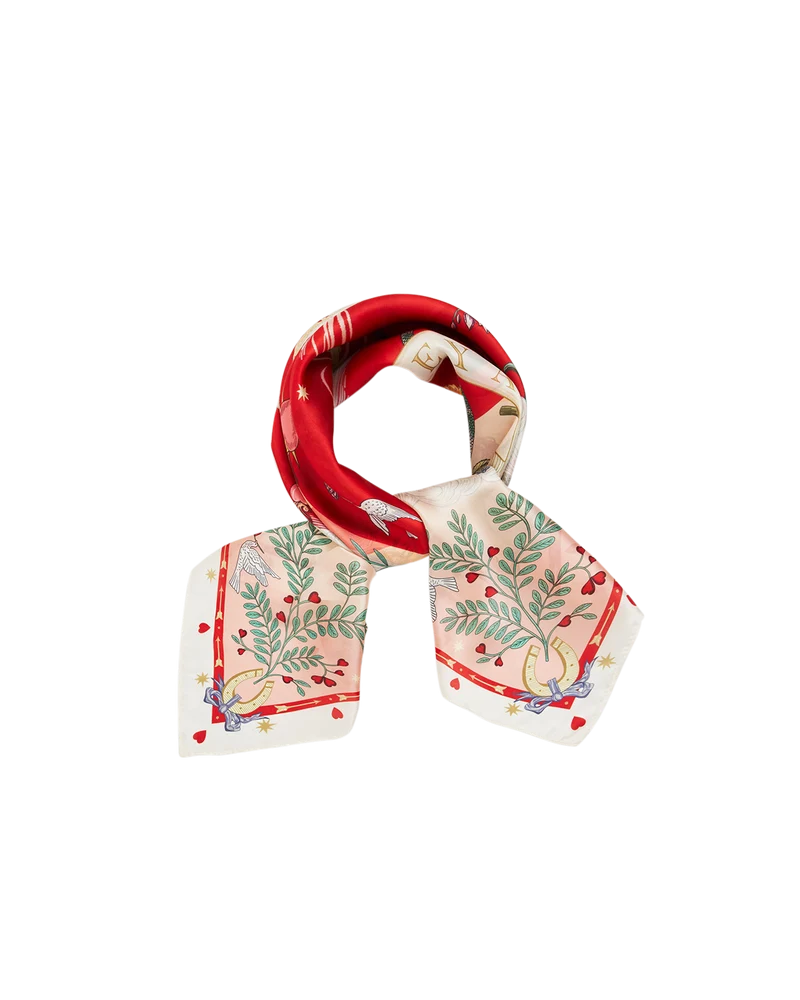 Freya Narrative Square Scarf in Pink