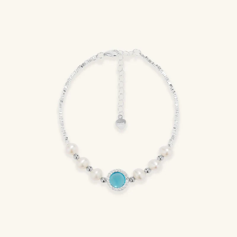 Aquamarin Perlenarmband