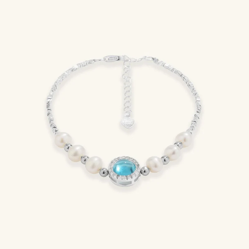 Aquamarin Perlenarmband