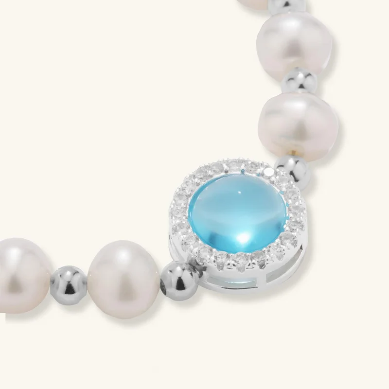 Aquamarin Perlenarmband