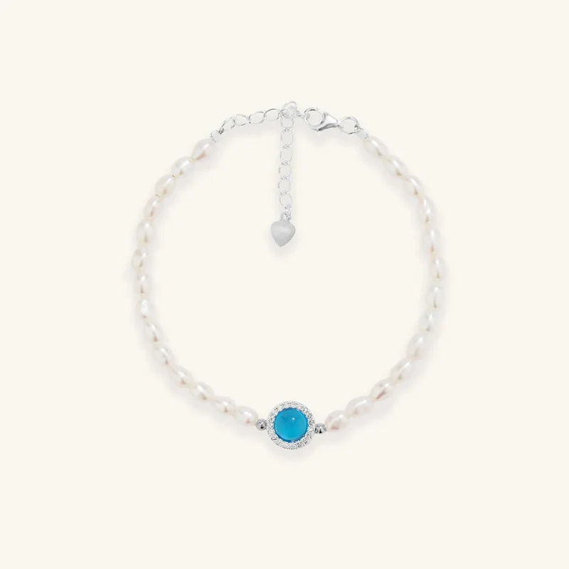 Aquamarin Mini Perlenarmband