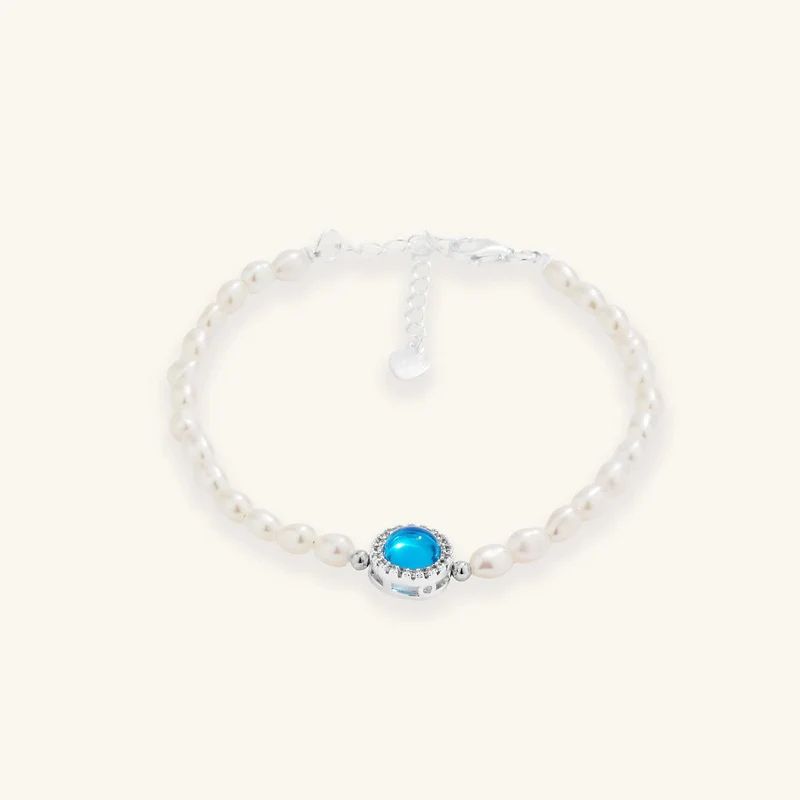 Aquamarin Mini Perlenarmband