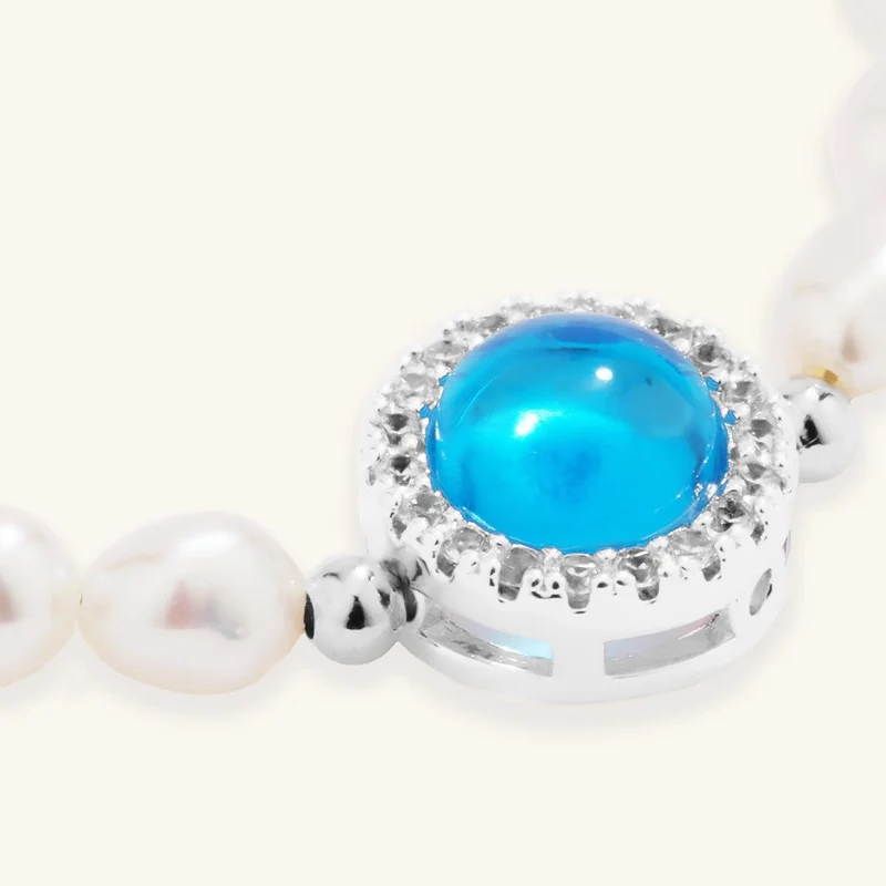 Aquamarin Mini Perlenarmband