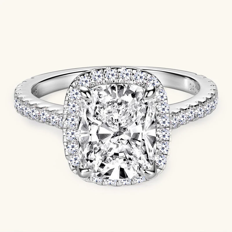 Passionate Love Premium Moissanit Halo Verlobungsring 4 Karat