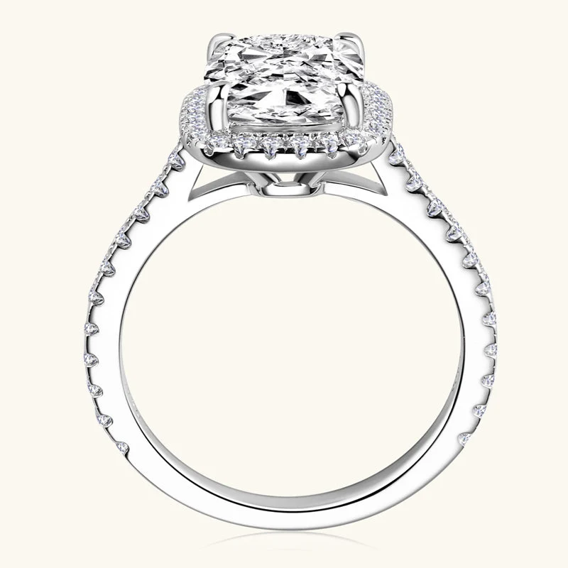 Passionate Love Premium Moissanit Halo Verlobungsring 4 Karat