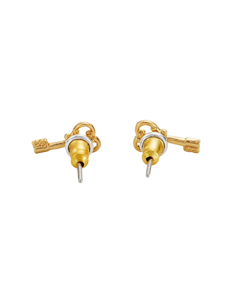 Key Stud Earrings in Gold