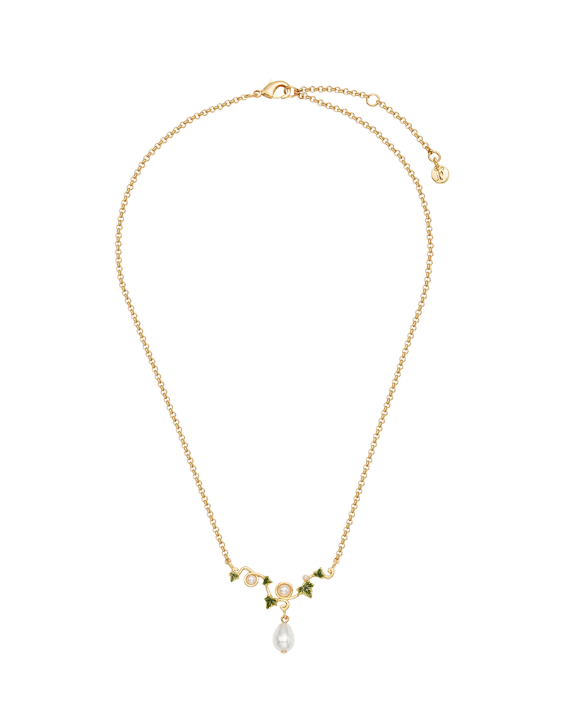 Ivy & Pearl Necklace in Gold