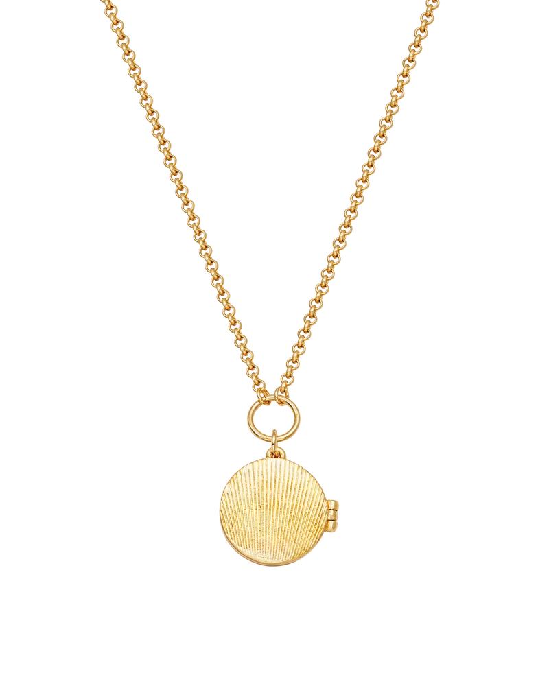 Snake & Blossom Locket Necklace in Gold