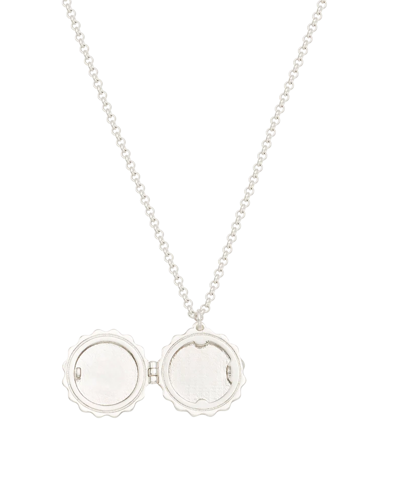 Ivy Blossom Locket Necklace in Silver
