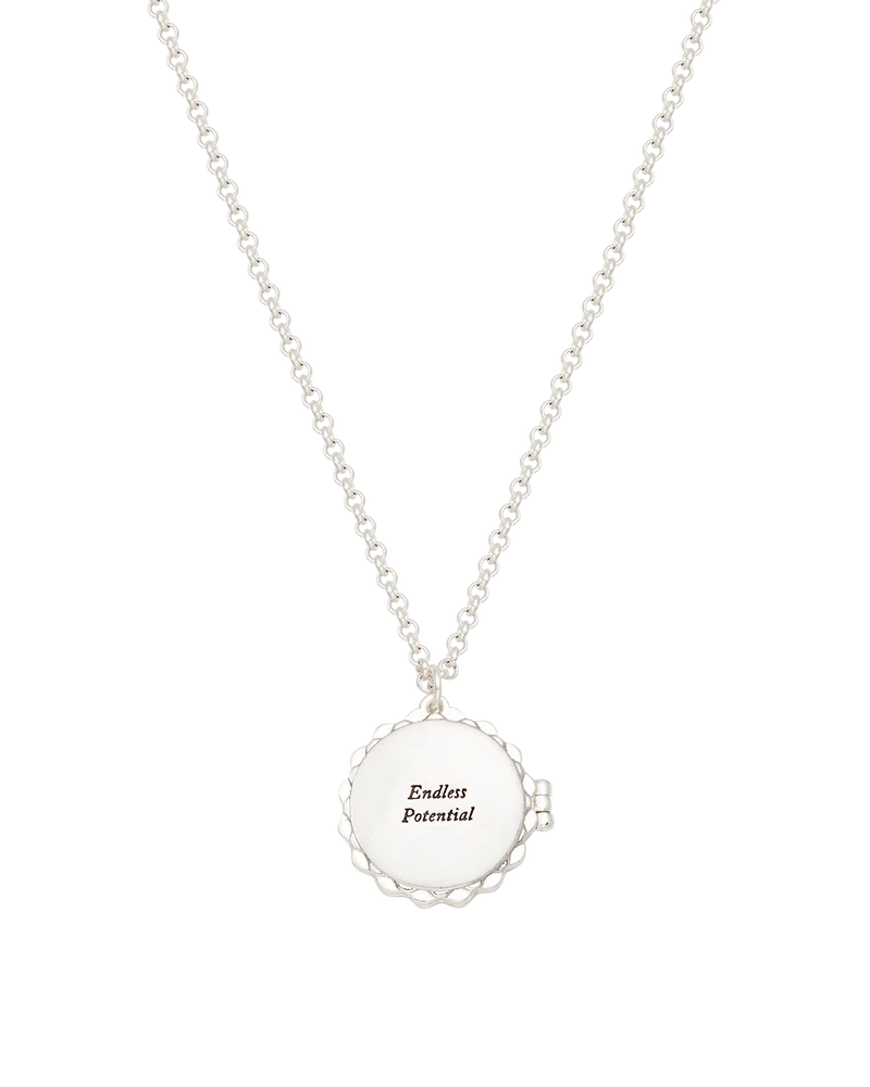 Ivy Blossom Locket Necklace in Silver