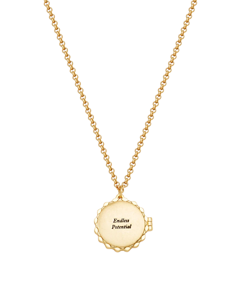Ivy Blossom Locket Necklace in Gold