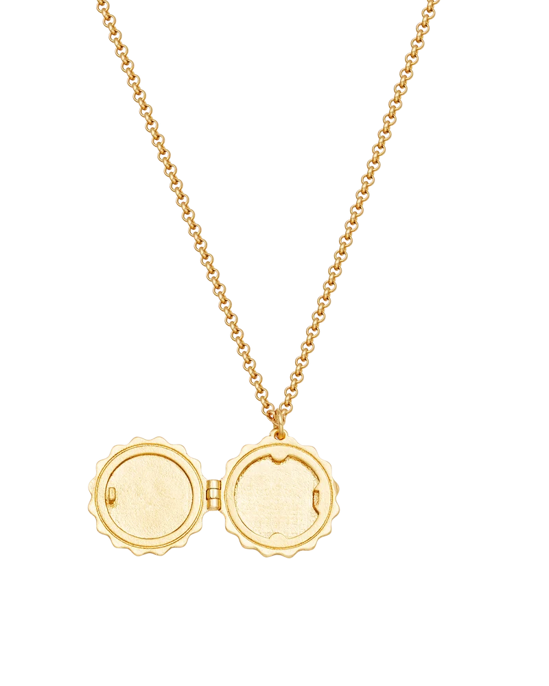 Ivy Blossom Locket Necklace in Gold
