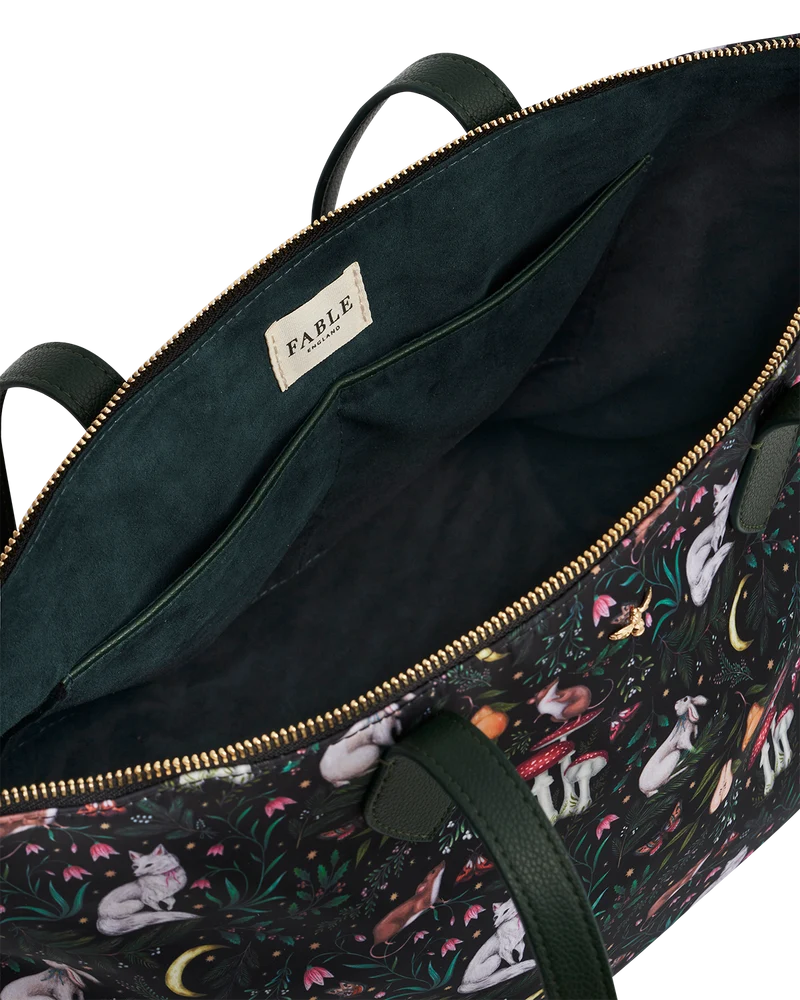Edith Niva Print Tote Bag in Green