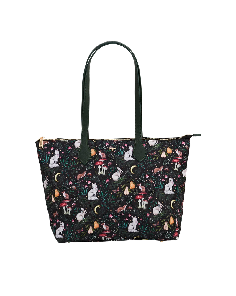 Edith Niva Print Tote Bag in Green