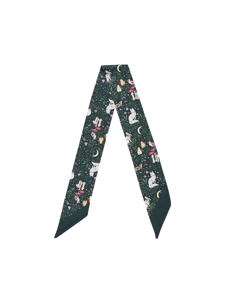 Niva Skinny Scarf in Forest Green