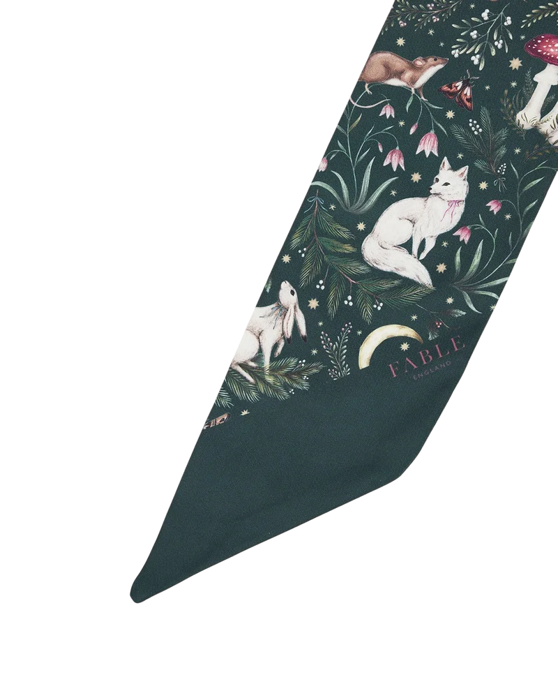 Niva Skinny Scarf in Forest Green