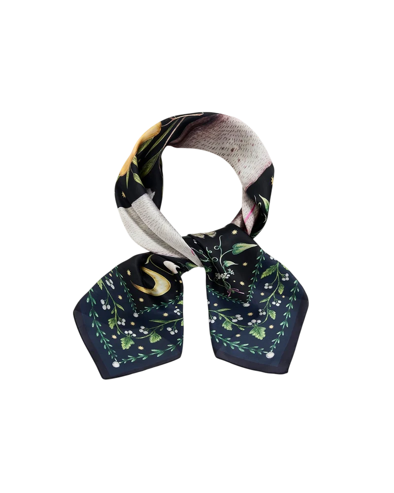 Niva Narrative Medium Square Scarf in Navy