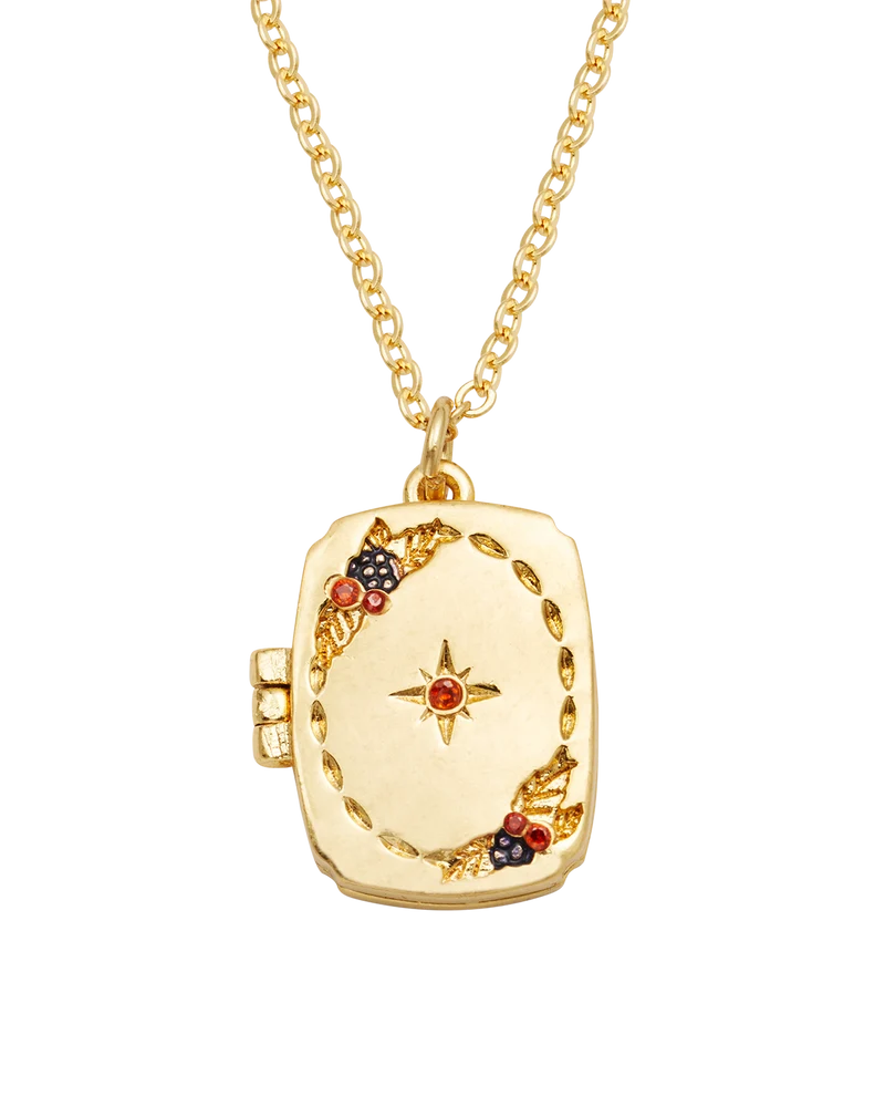 Orla Hedgerow Locket Necklace in Gold