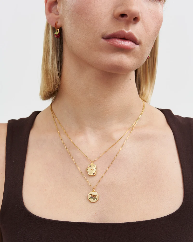 Orla Hedgerow Locket Necklace in Gold
