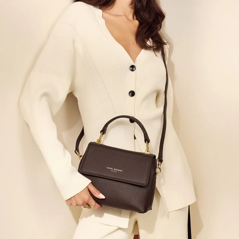 Isabel Bernard Femme Forte Heline Braune Kalbsleder Handtasche IB21130
