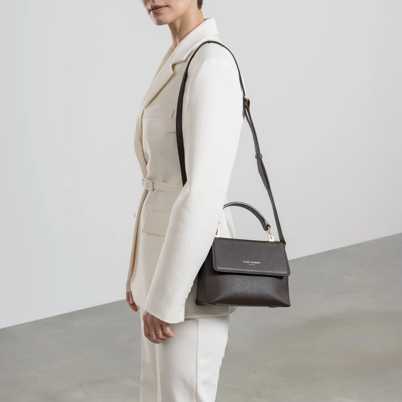 Isabel Bernard Femme Forte Heline Braune Kalbsleder Handtasche IB21130