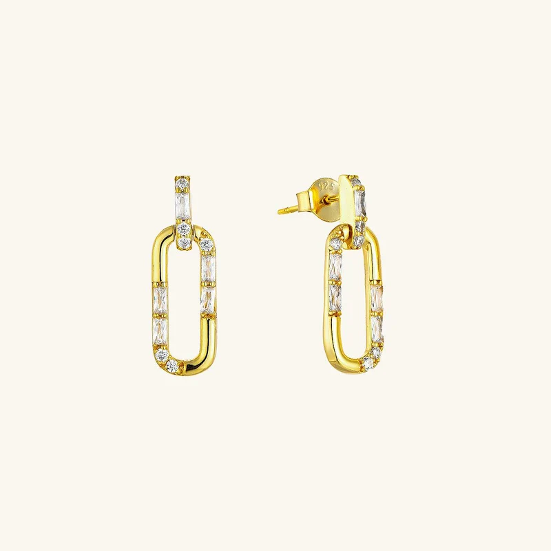Goldene Pin-Tropfen-Ohrringe