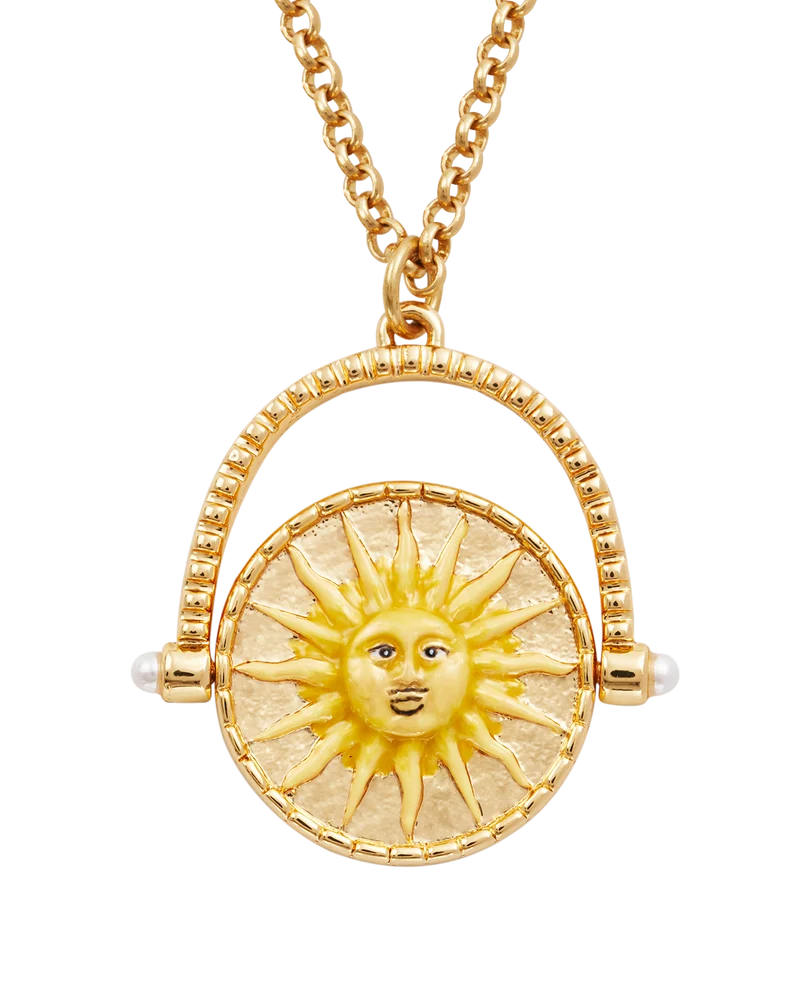 Gold Sun & Moon Spinner Necklace
