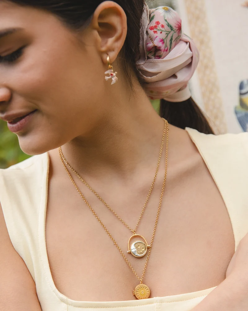 Gold Sun & Moon Spinner Necklace